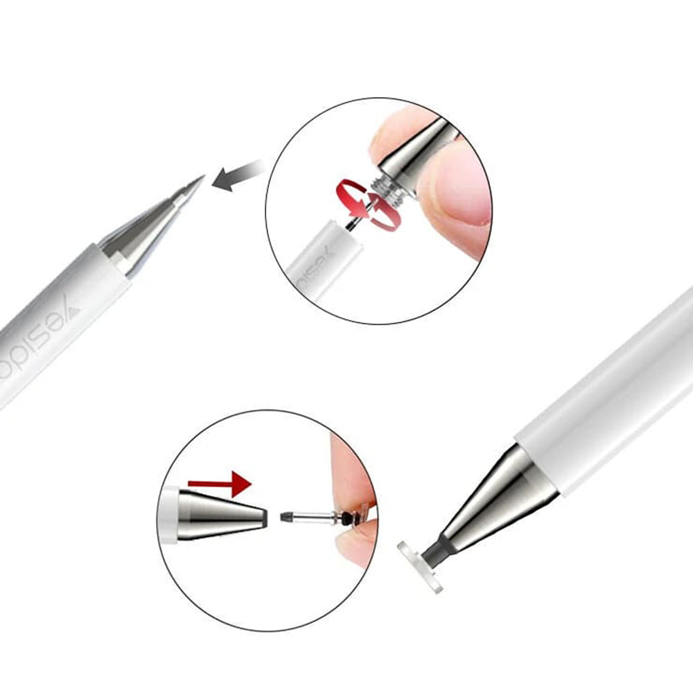 Stylus Yesido ST04, Pasiv, Aluminiu, Alb