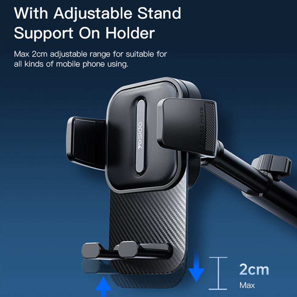 Yesido - Car Holder (C174) - for Windshield and Dashboard - Black