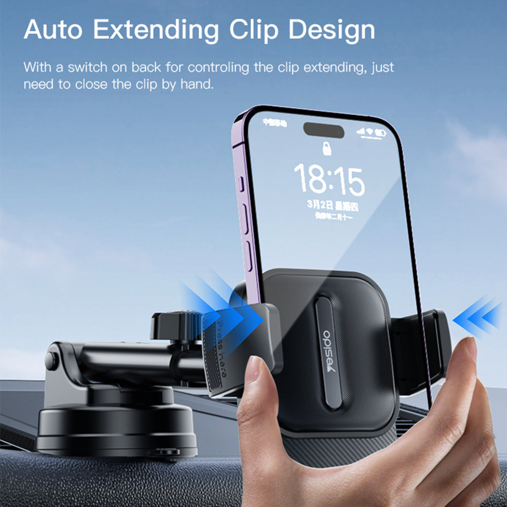 Yesido - Car Holder (C174) - for Windshield and Dashboard - Black