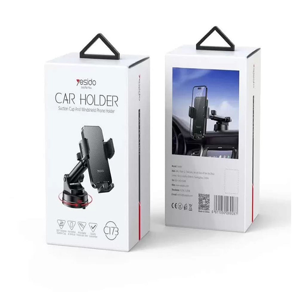Yesido - Car Holder (C173) - for Windshield and Dashboard - Black