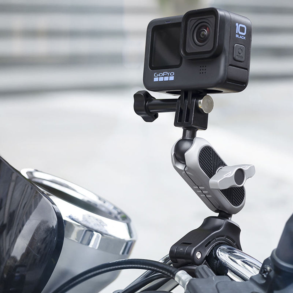 Techsuit - Sports Camera Riding Mount (JX-008) - GoPro Compatible, Aluminium Alloy - Gray
