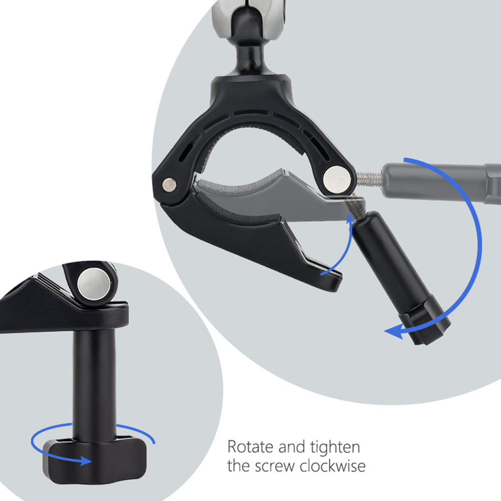 Techsuit - Sports Camera Riding Mount (JX-008) - GoPro Compatible, Aluminium Alloy - Gray
