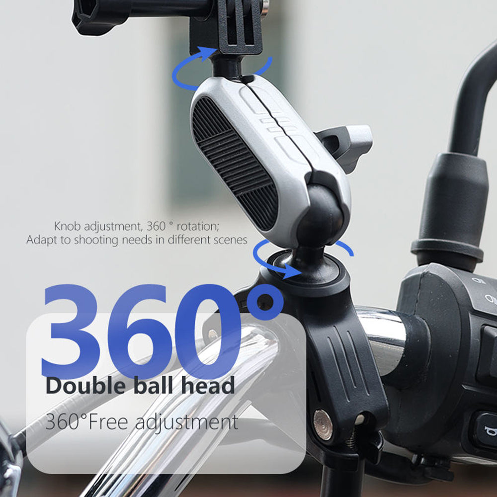 Techsuit - Sports Camera Riding Mount (JX-008) - GoPro Compatible, Aluminium Alloy - Gray