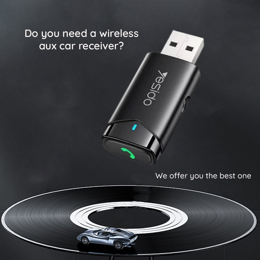 Yesido - Wireless Aux Car Receiver (YAU40) - Handsfree Call, HD Sound Quality - Black