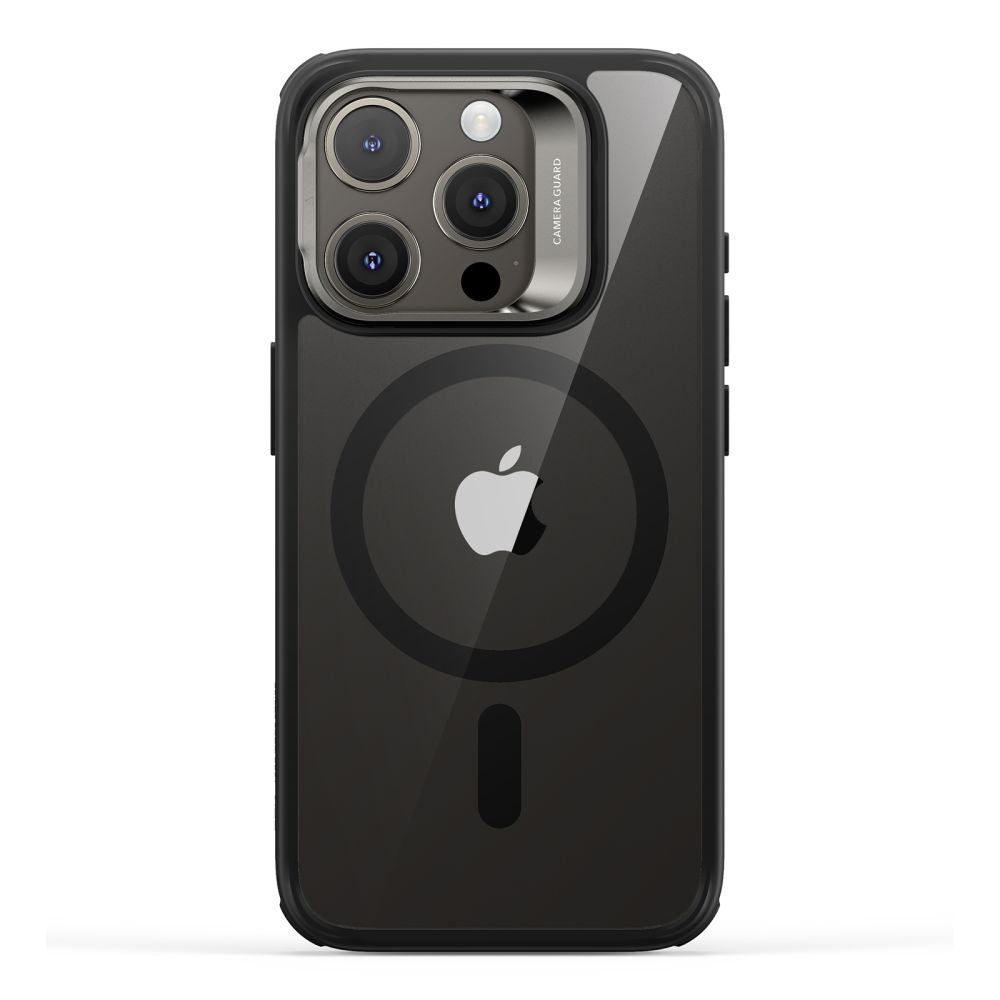 ESR - Classic Hybrid HaloLock Kickstand - iPhone 15 Pro - Clear Black