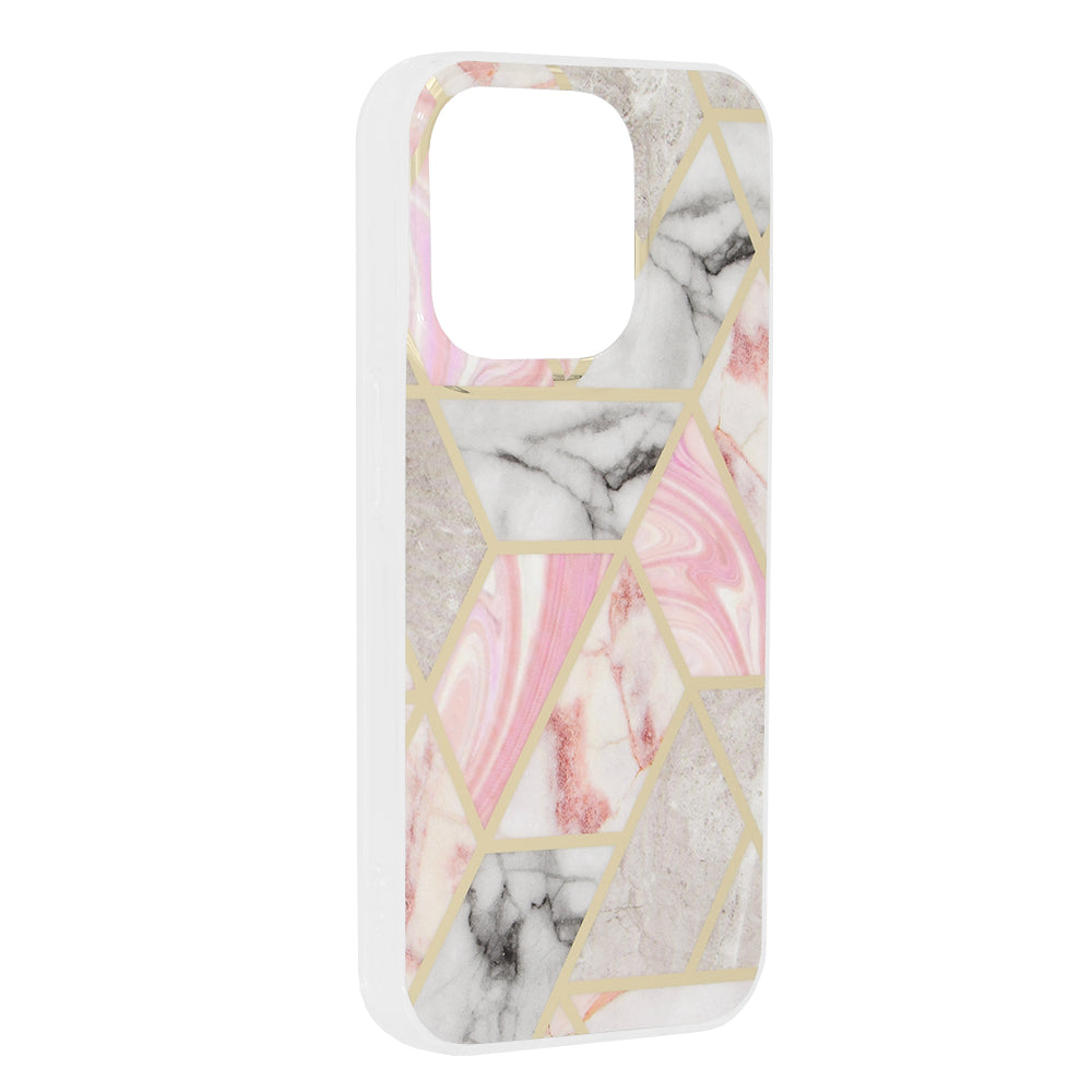 Techsuit - Marble Series - iPhone 15 Pro - Pink Hex