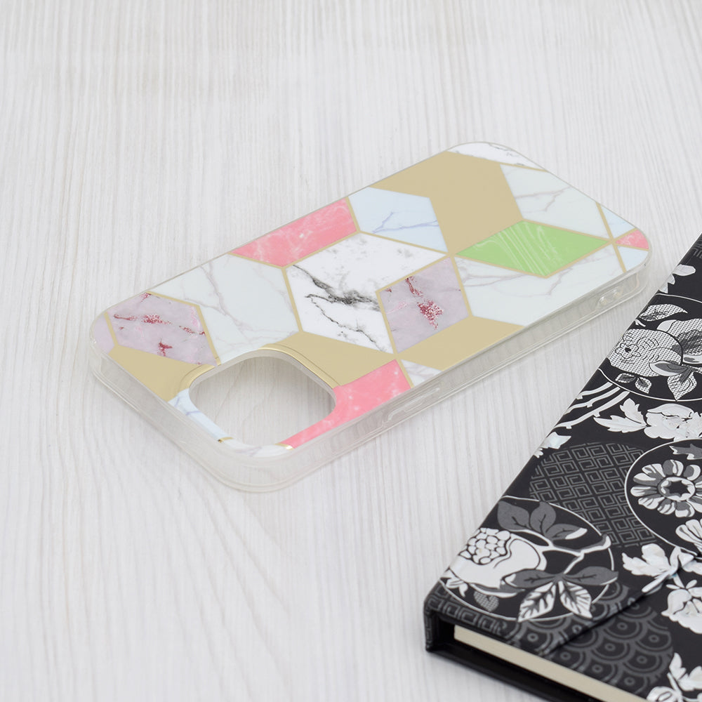 Techsuit - Marble Series - iPhone 15 - Purple Hex