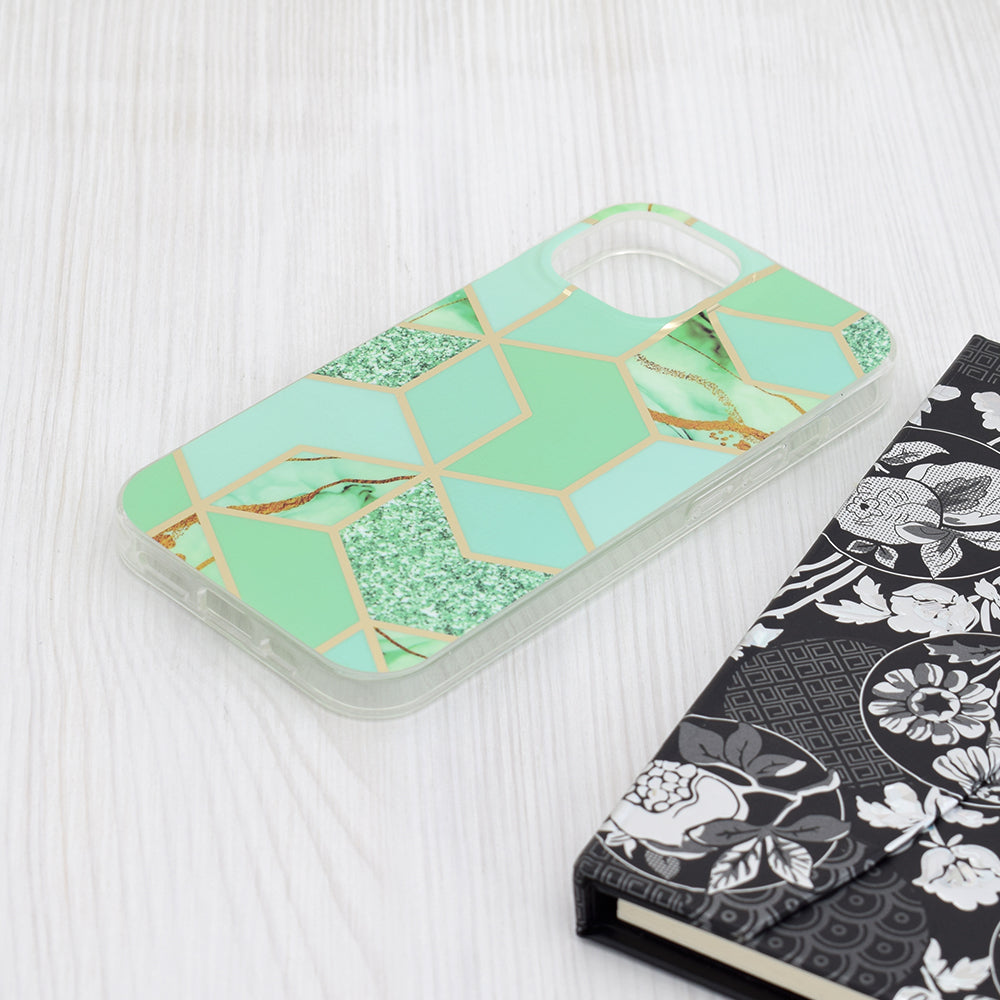 Techsuit - Marble Series - iPhone 15 - Green Hex