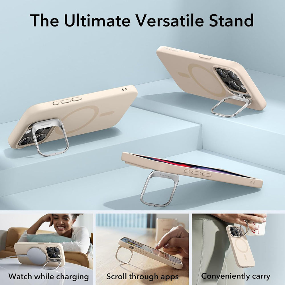 ESR - Cloud Soft HaloLock Kickstand - iPhone 15 Pro - Light Tan