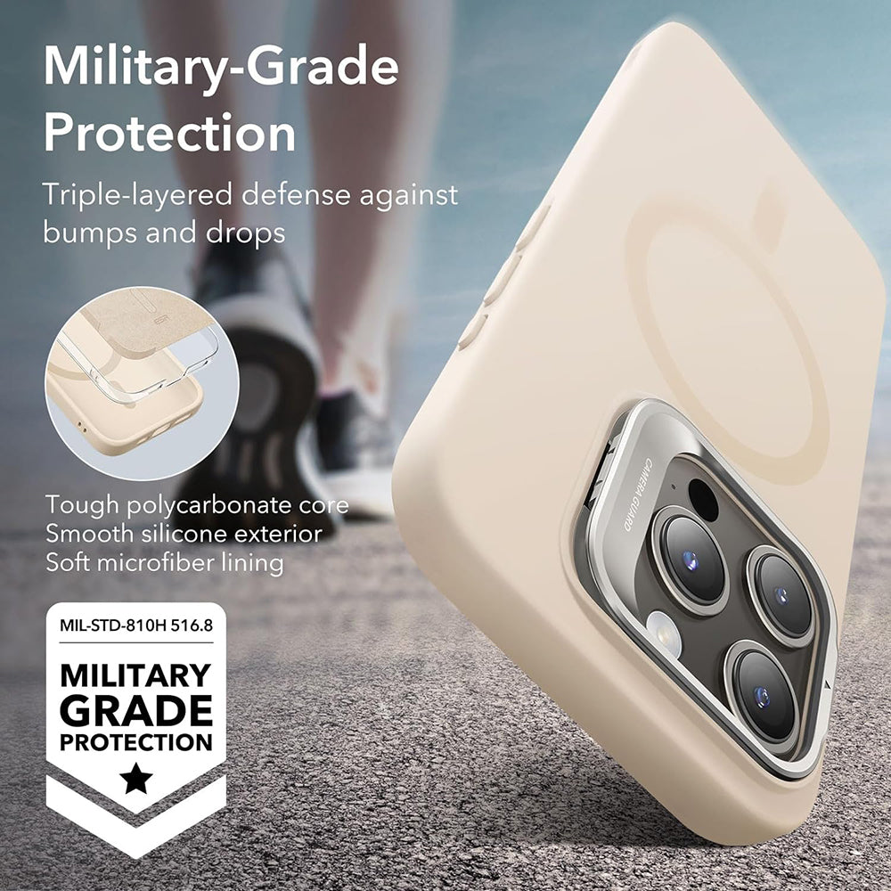 ESR - Cloud Soft HaloLock Kickstand - iPhone 15 Pro - Light Tan