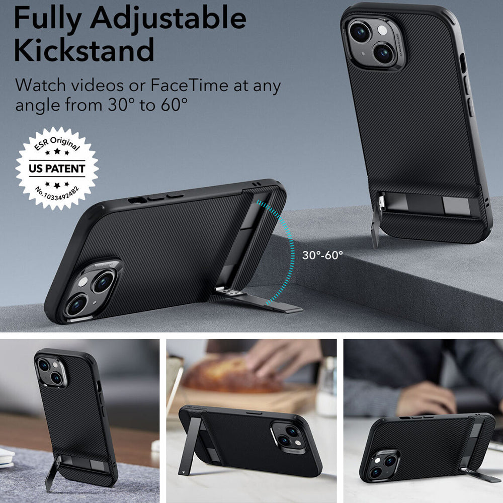 ESR - Air Shield Boost Kickstand - iPhone 15 Plus - Translucent Black