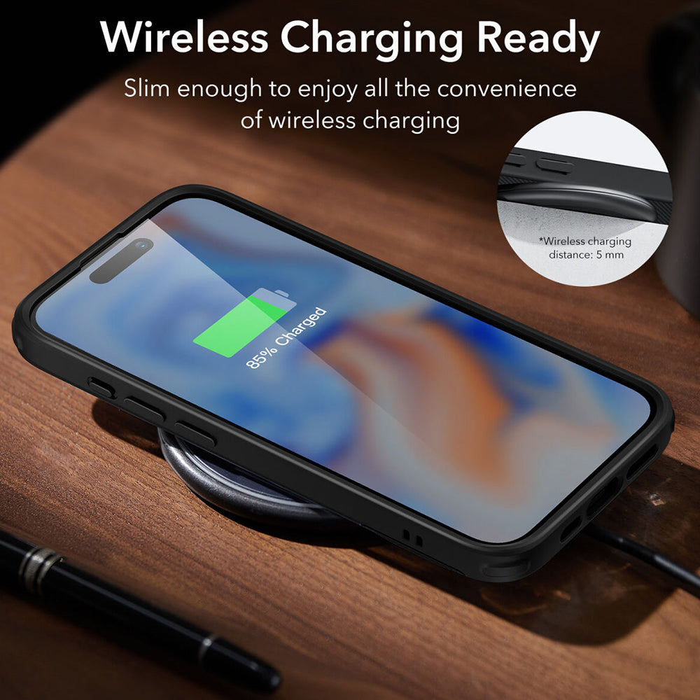 ESR - Air Shield Boost Kickstand - iPhone 15 Plus - Translucent Black