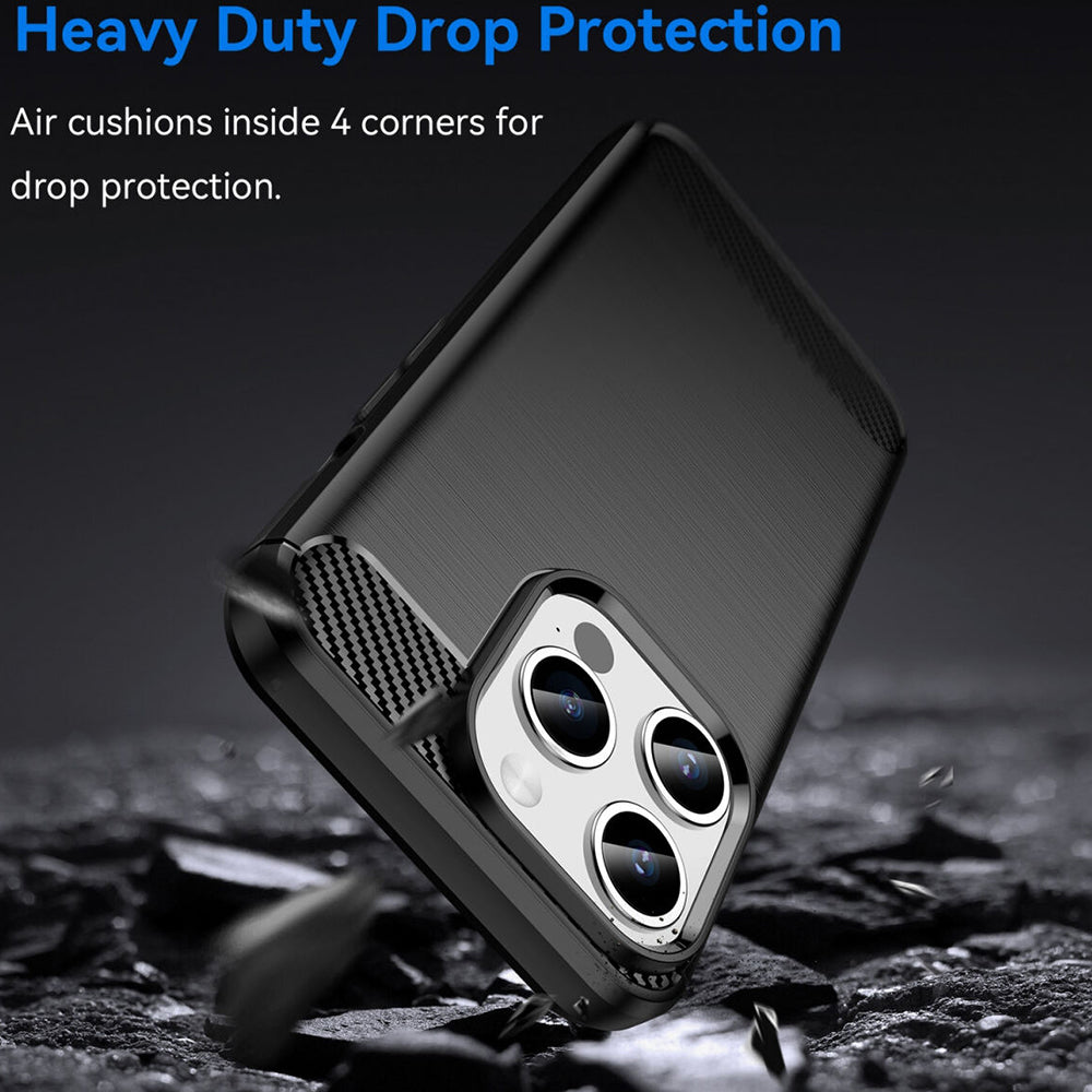 Techsuit - Carbon Silicone - iPhone 15 Pro - Black