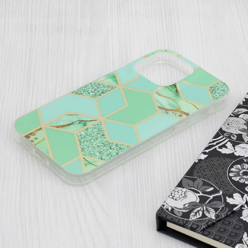 Techsuit - Marble Series - iPhone 15 Pro Max - Green Hex