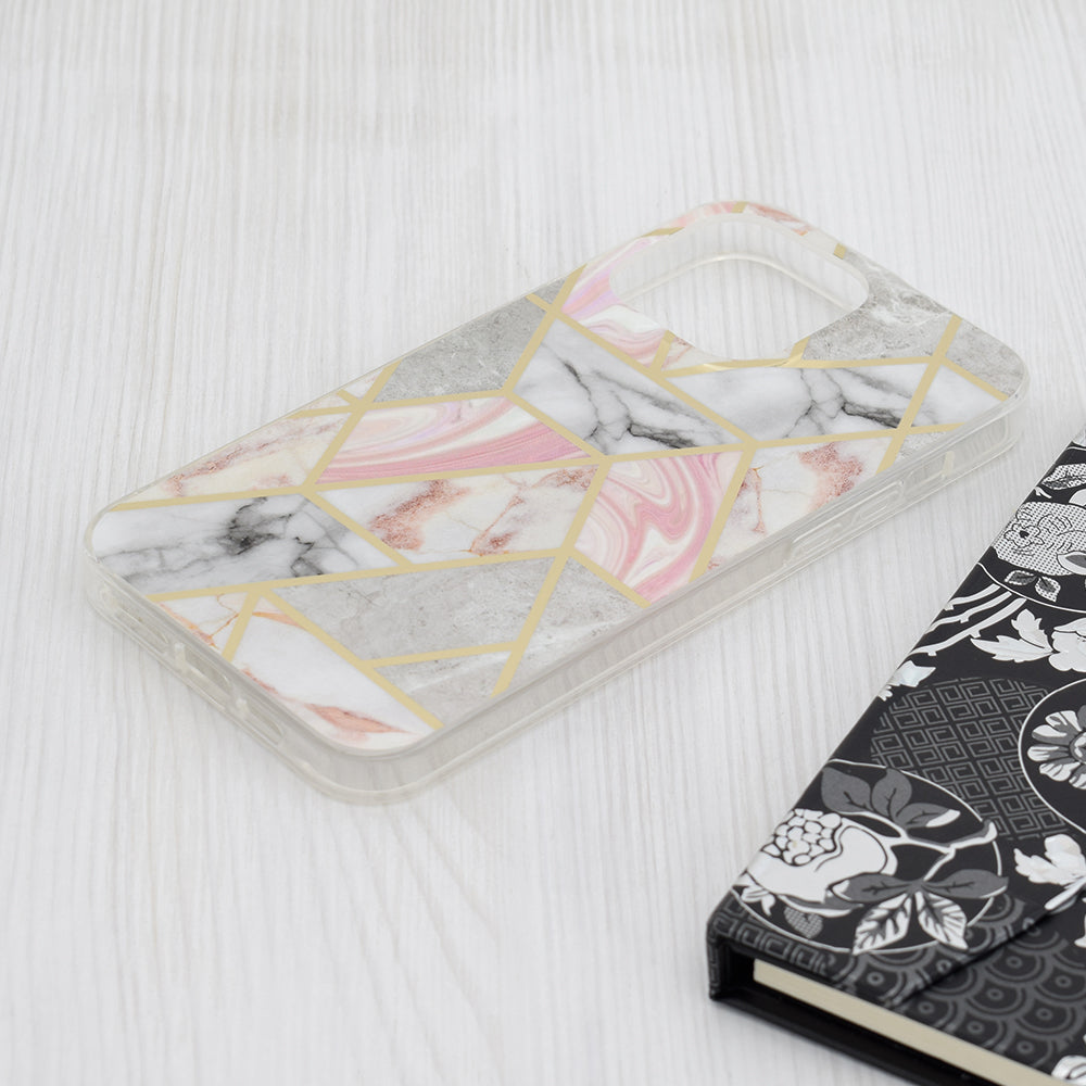 Techsuit - Marble Series - iPhone 15 Pro Max - Pink Hex