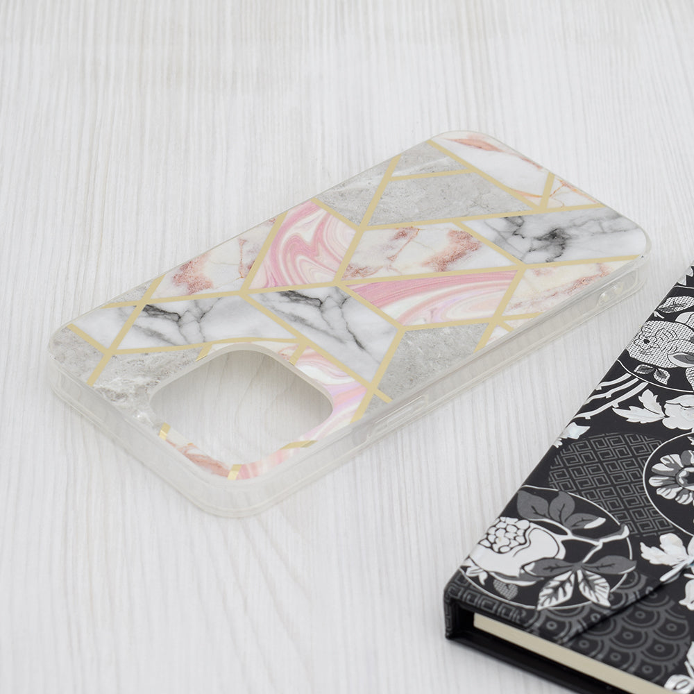 Techsuit - Marble Series - iPhone 15 Pro Max - Pink Hex