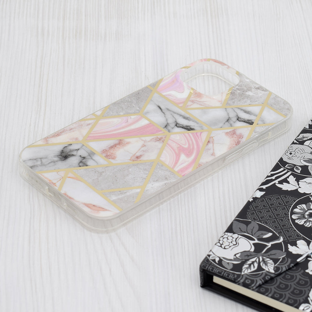 Techsuit - Marble Series - iPhone 15 Plus - Pink Hex