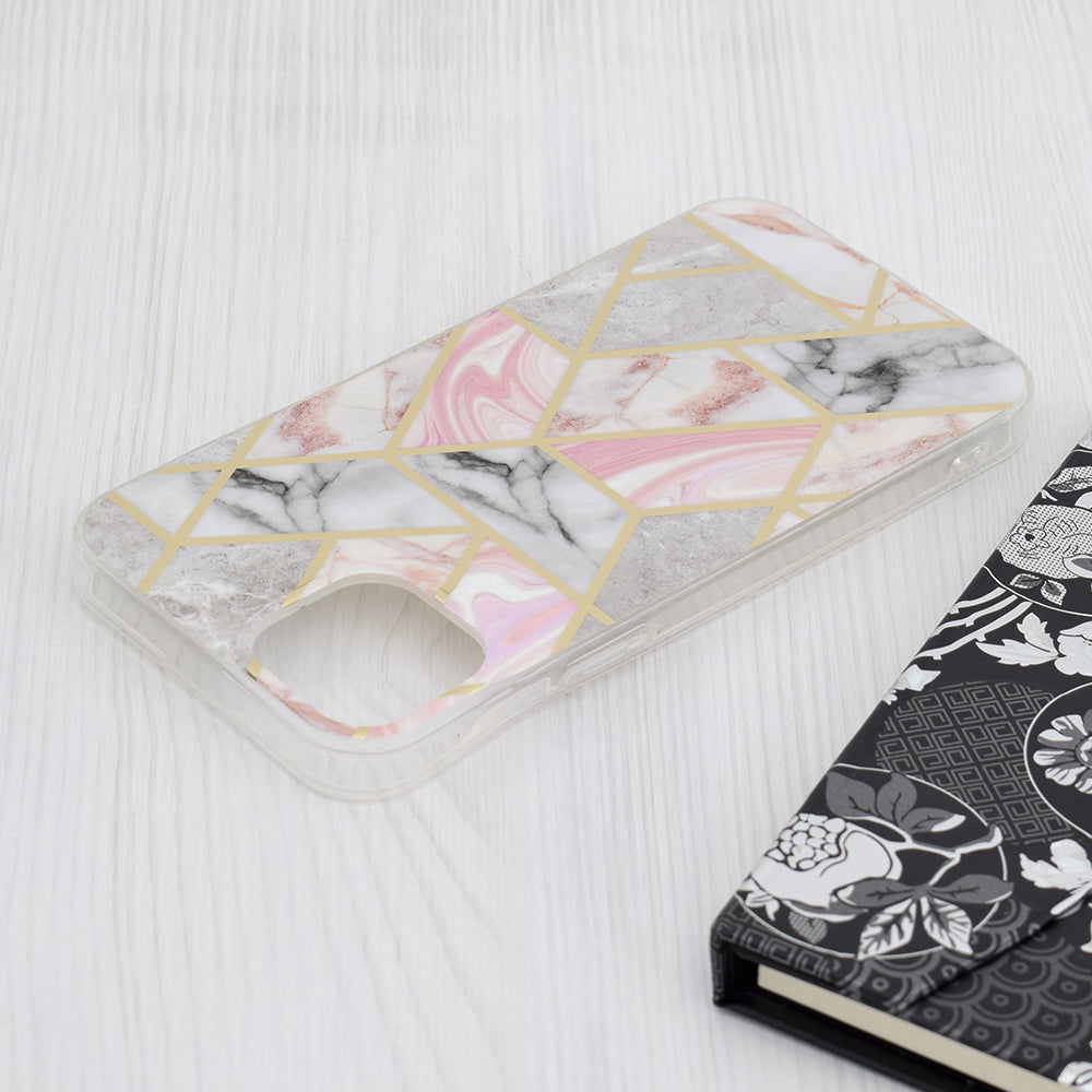 Techsuit - Marble Series - iPhone 15 Plus - Pink Hex
