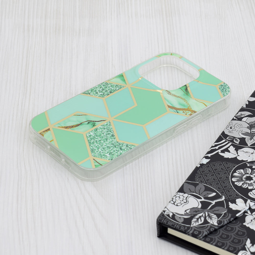Techsuit - Marble Series - iPhone 15 Pro - Green Hex