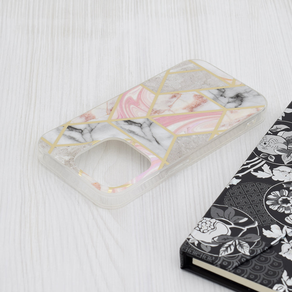Techsuit - Marble Series - iPhone 15 Pro - Pink Hex