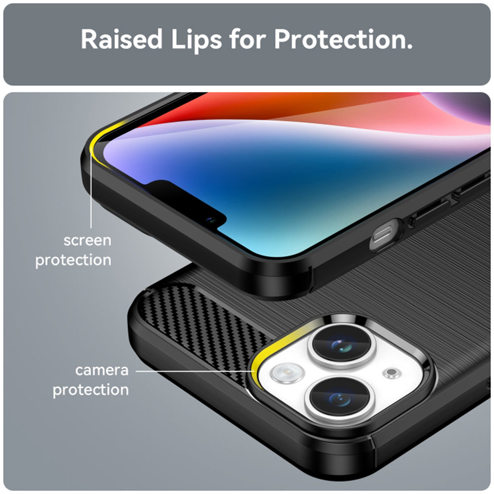 Techsuit - Carbon Silicone - iPhone 15 Plus - Black