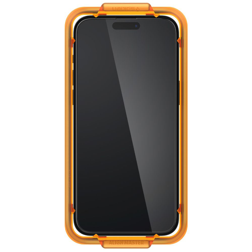Spigen Folie de protectie Spigen (set de 2) Glas.tR Align Master (AGL06895) compatibil cu iPhone 15 Pro, Negru – imagine