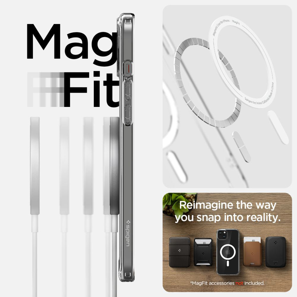 Spigen Husa de protectie Spigen Ultra Hybrid MagSafe (ACS06802) compatibil cu iPhone 15, Alb – imagine 7