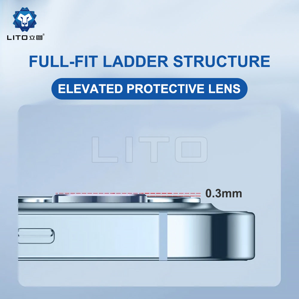 Lito - S+ Camera Glass Protector - iPhone 15 Pro / iPhone 15 Pro Max - Blue Titanium
