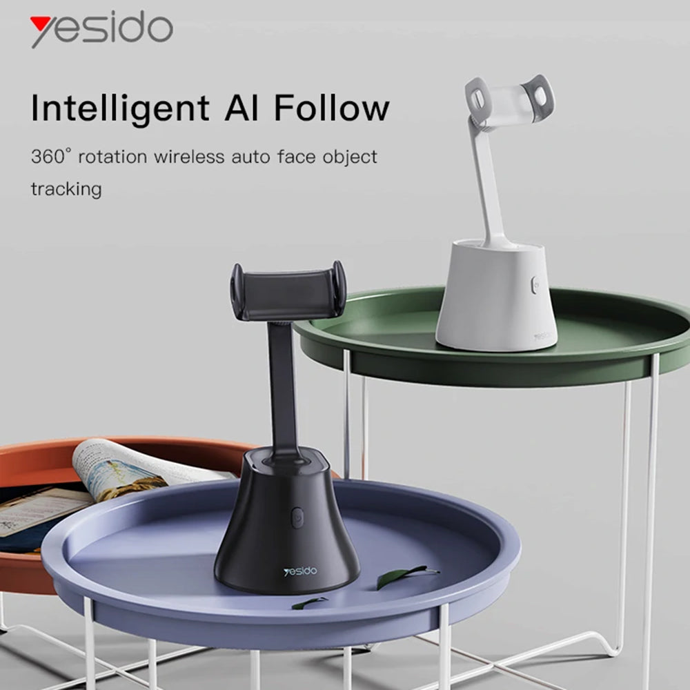 Yesido - Selfie Stick (SF10) - Stable, Intelligent Face Recognition, 360° Rotation - Black