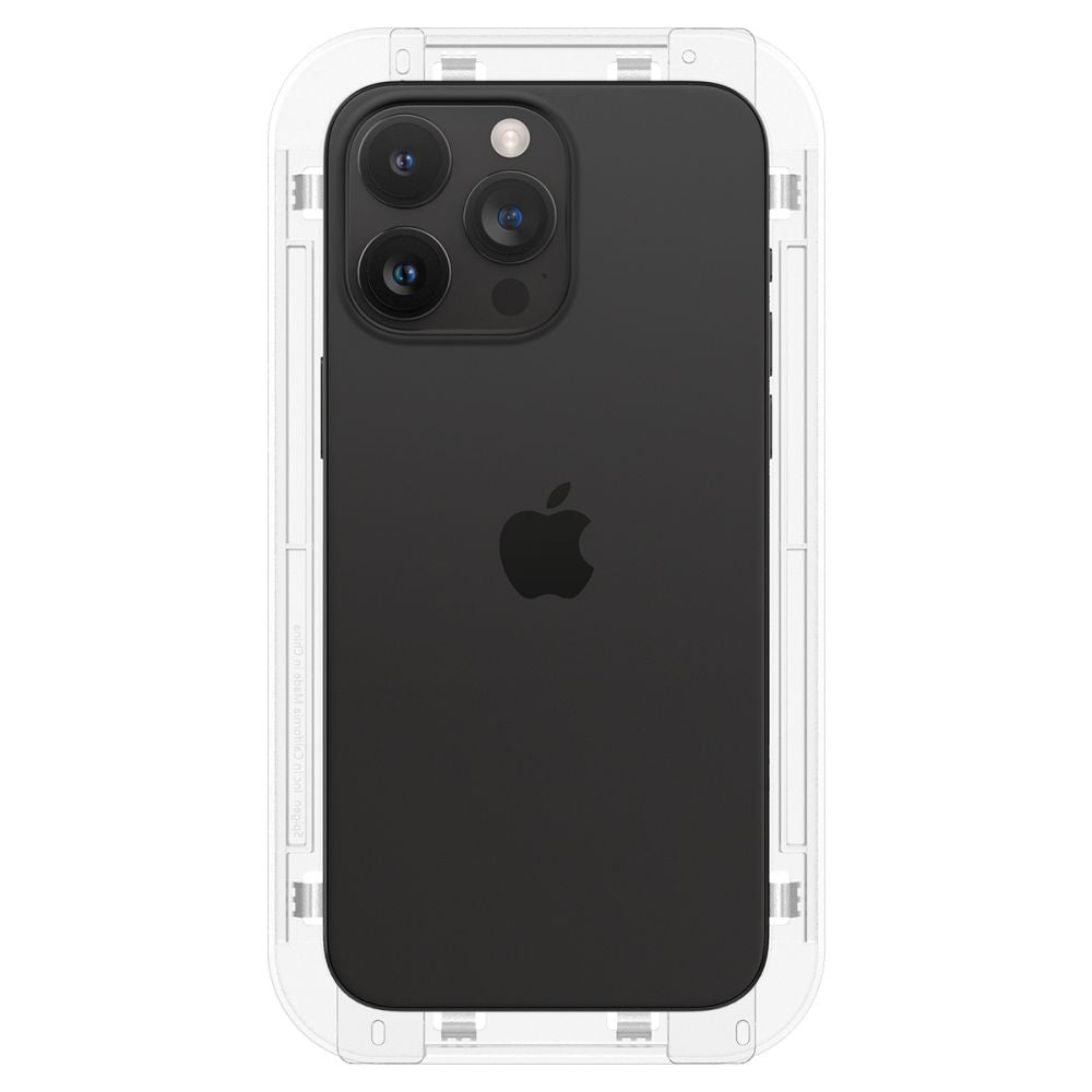 Spigen Folie de protectie Spigen (set de 2) Glas.tR EZ-FIT (AGL06892) compatibil cu iPhone 15 Pro, Transparent – imagine
