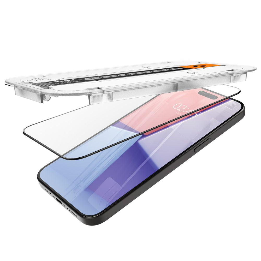 Spigen - (2 pack) Glas.tR EZ-FIT (AGL06893) - iPhone 15 Pro - Black