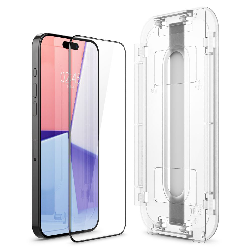 Spigen - (2 pack) Glas.tR EZ-FIT (AGL06893) - iPhone 15 Pro - Black