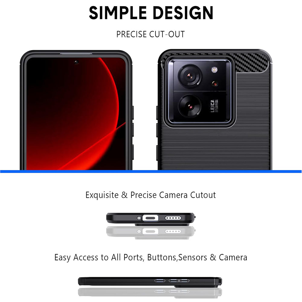 Techsuit - Carbon Silicone - Xiaomi 13T / 13T Pro - Black