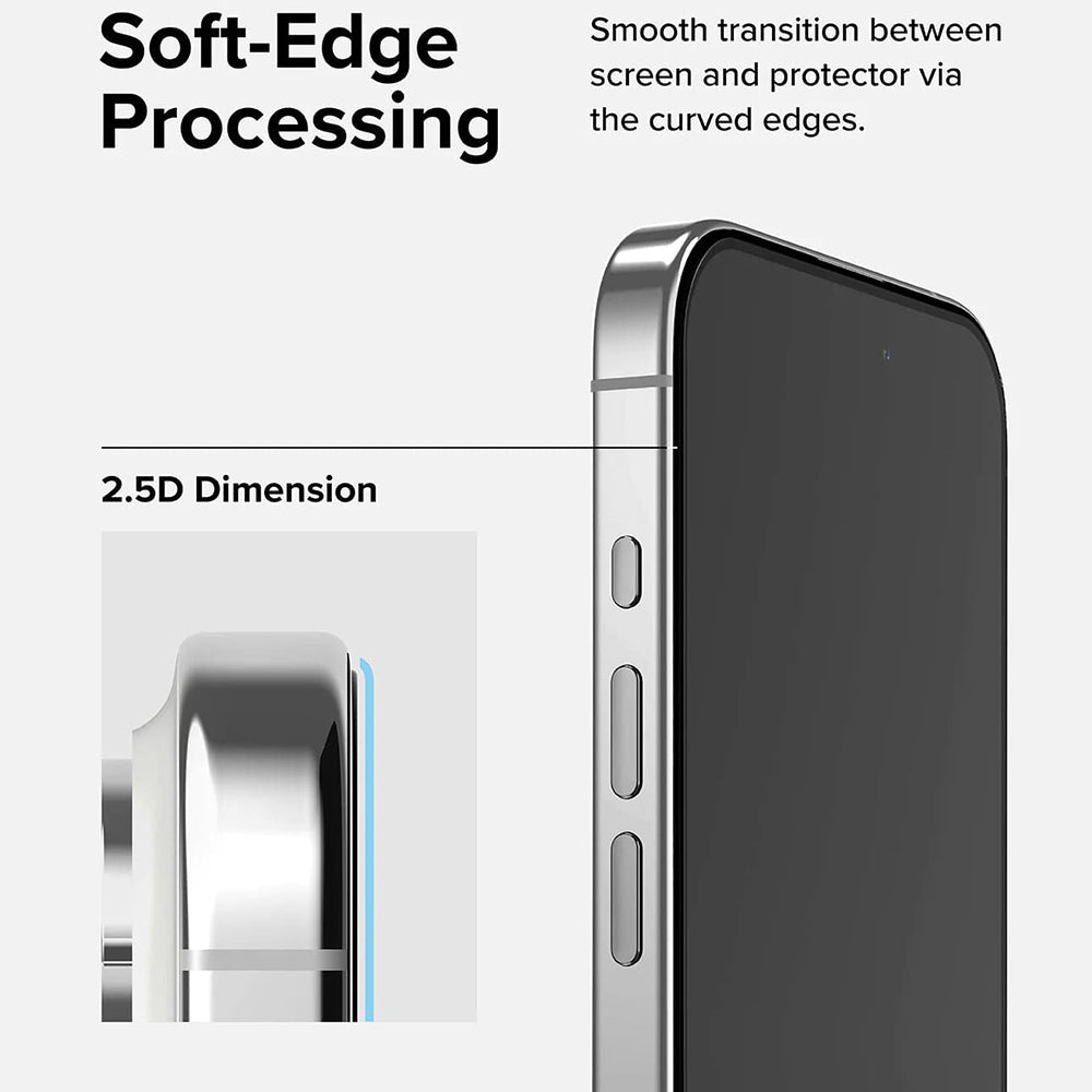 Ringke - Tempered Glass - iPhone 15 Pro Max - Black