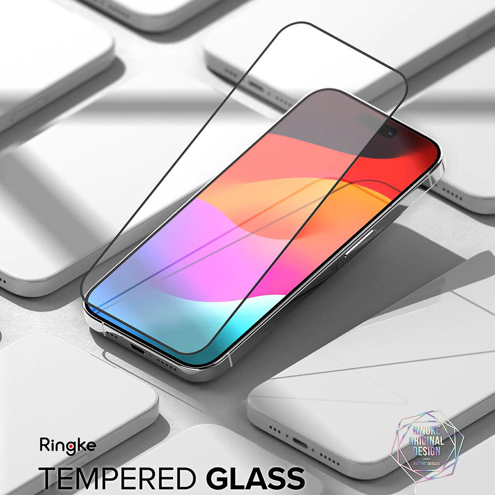 Ringke - Tempered Glass - iPhone 15 Pro Max - Black