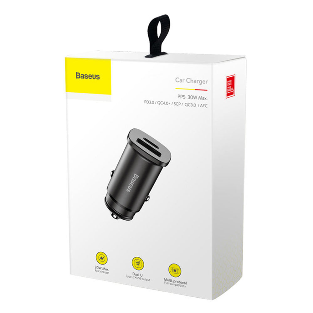 Baseus - Car Charger Square (CCALL-AS01) - USB Type-C, Quick Charge, 5A - Black