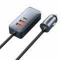 Baseus - Car Charger Share Together (CCBT-A0G) - Port Extension, 2x USB, 2x Type-C, Fast Charging, 120W - Gray