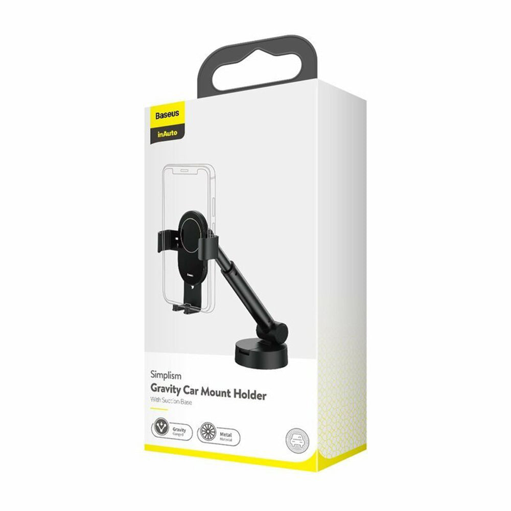 Baseus - Car Holder Simplism (SUYL-JY01) - Gravity Grip for Dashboard and Windshield - Black