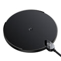 Baseus - Wireless Charger (CCED000001) - for Phone, Earbuds, Digital Display, 15W - Black