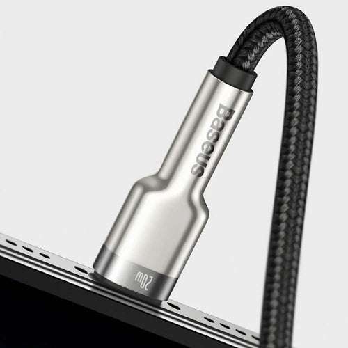 Baseus Cafule Series Metal kábel (CATLJK-A01), Type-C – Lightning, PD20W, 1m, fekete