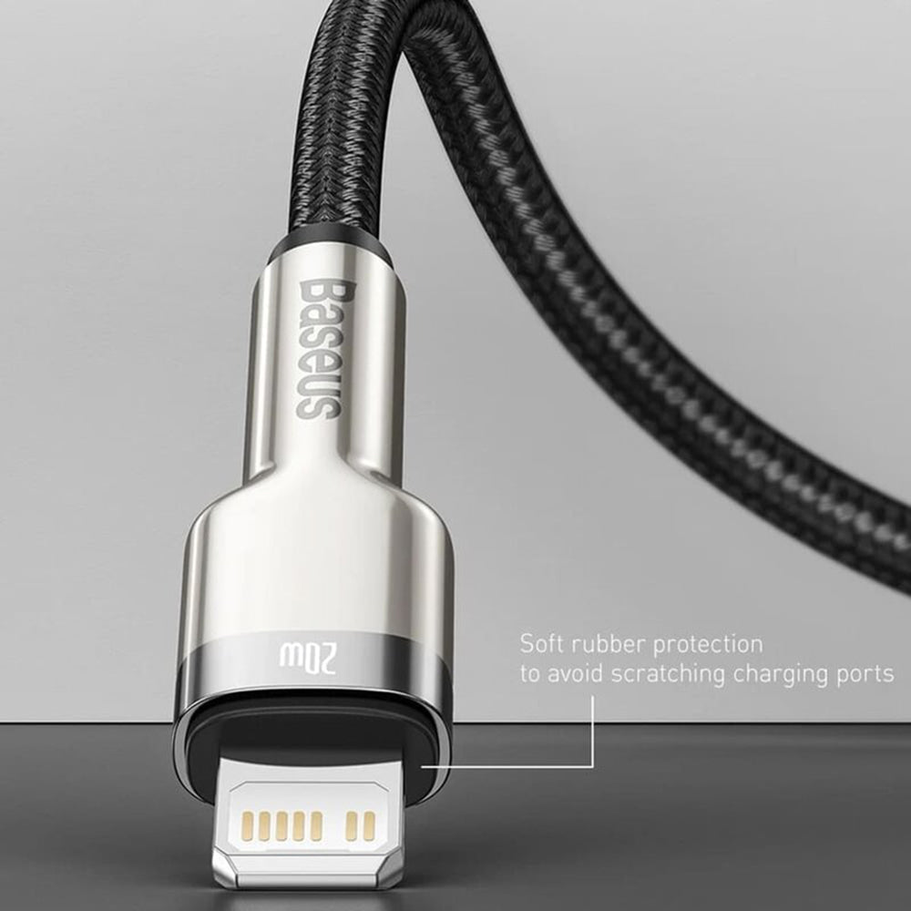 Baseus - Data Cable Cafule Series Metal (CALJK-A01) - USB to Lightning, 2.4A, 480Mbps, 1m - Black