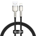 Baseus - Data Cable Cafule Series Metal (CALJK-A01) - USB to Lightning, 2.4A, 480Mbps, 1m - Black
