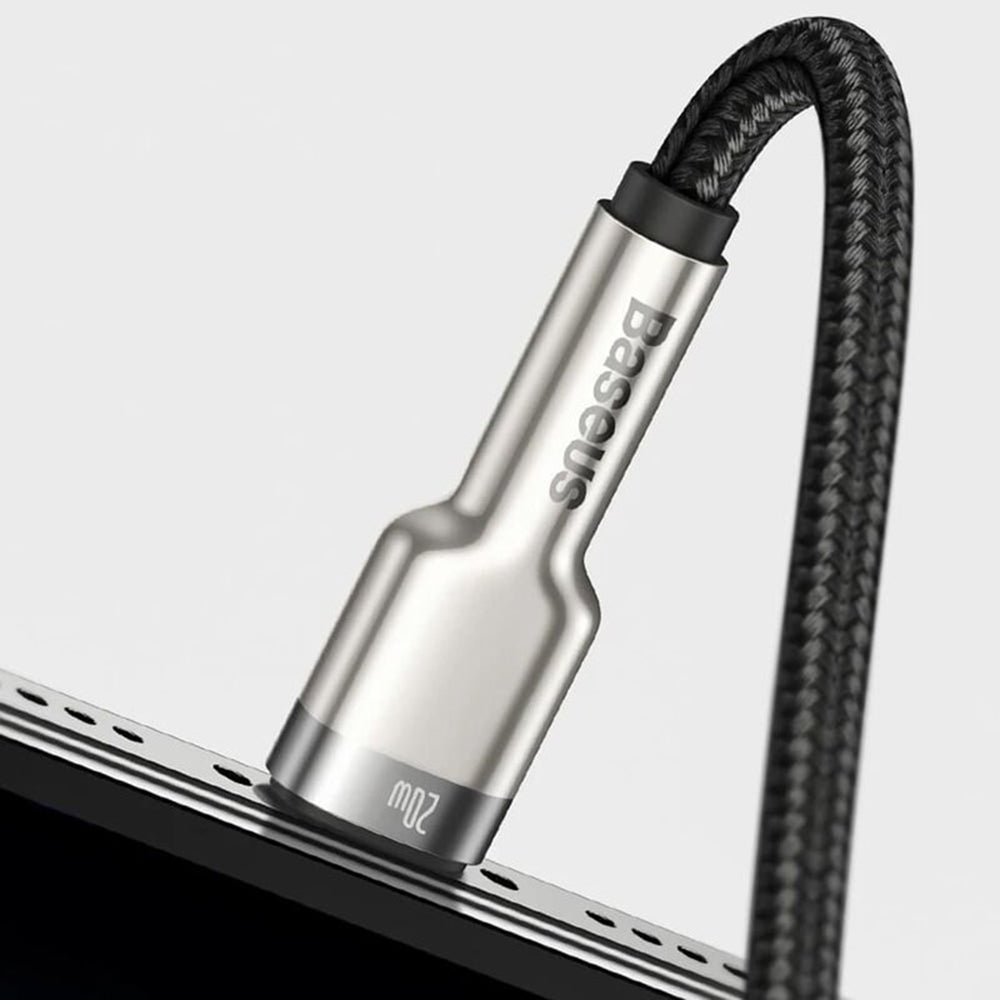 Baseus - Data Cable Cafule Series Metal (CALJK-01) - USB to Lightning, 2.4A, 480Mbps, 25cm - Black