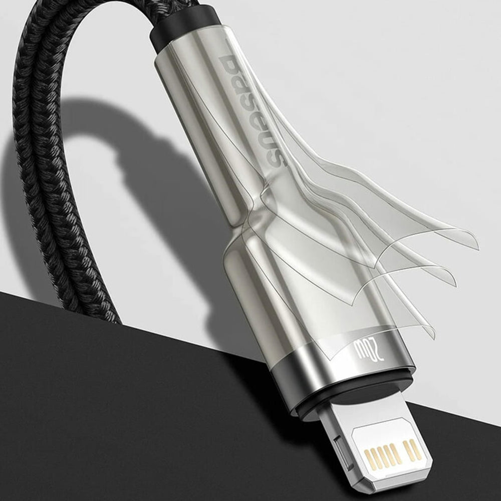 Baseus - Data Cable Cafule Series Metal (CATLJK-01) - Type-C to Lightning, 20W, 25cm - Black