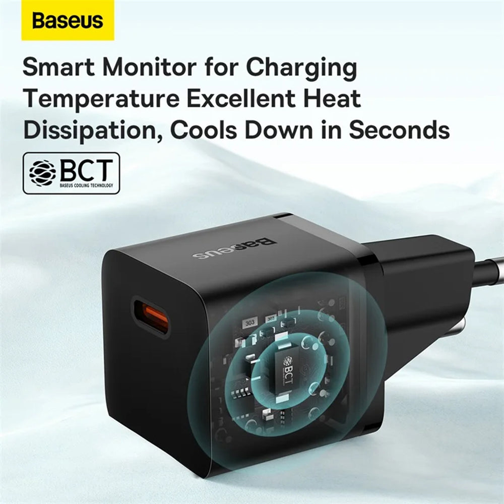 Baseus - Wall Charger (CCGN050102) - GaN, Type-C, Fast Charging, 20W - White