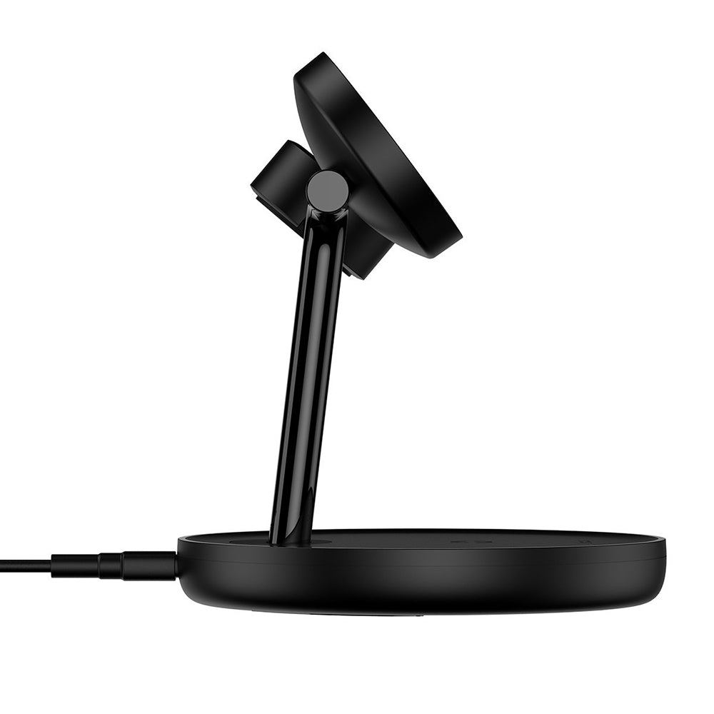 Baseus - Wireless Charging Station Swan (WXTE000101) - MagSafe, for iPhone, iWatch, AirPods, with Cable Type-C, 1m - Bla