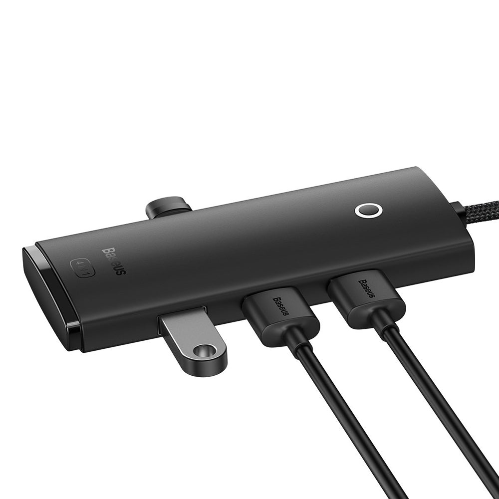 Hub Baseus Lite Series (WKQX030301), Type-C la 4x USB 3.0, 0.25m, Negru