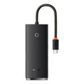 Hub Baseus Lite Series (WKQX030301), Type-C la 4x USB 3.0, 0.25m, Negru