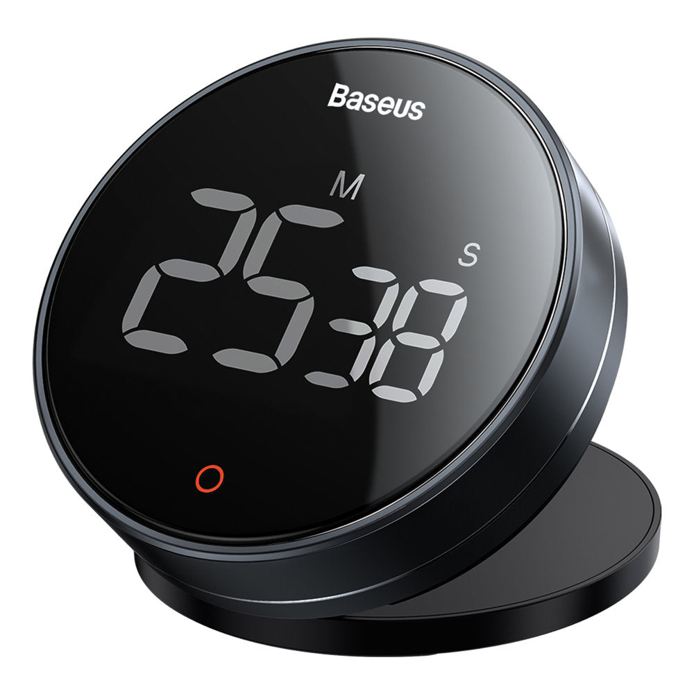 Baseus - Heyo Rotation Countdown Timer Pro (FMDS000013) - LED Display, Magnetic, HD Quality, 90dB - Dark Grey