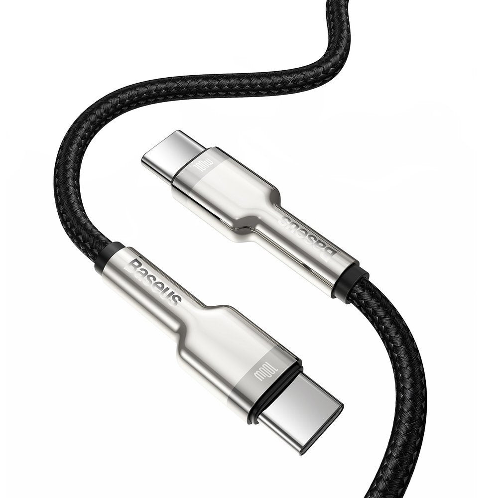 Baseus - Data Cable Cafule Series Metal (CATJK-C01) - Type-C to Type-C, Super Fast Charge, 100W, 480Mbps, 20V, 5A, 1m - 
